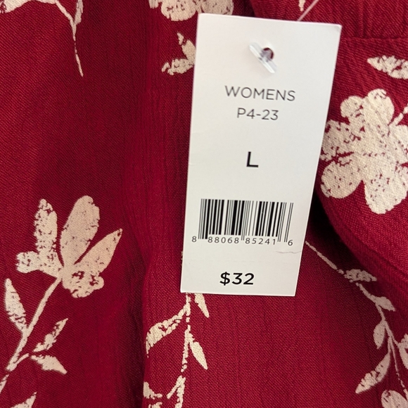 NWT Dip Red Floral Midi Dress Large - Picture 6 of 6